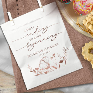 Bolsa De Papel Caligrafía Final dulce Nuevo Comienzo Boda
