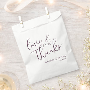 Bolsa De Papel Caligrafía púrpura romántica