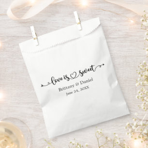 Bolsa De Papel Calligrafía El amor al corazón es dulce Boda Candy