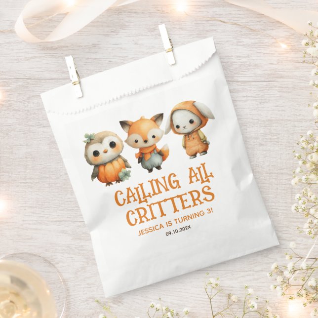 Bolsa De Papel Calling All Critters Woodland Fall Kids' Birthday (Cortado)