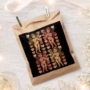 Bolsa De Papel Camaquito Cupido Coqueta lazo Retro Día de San Val
