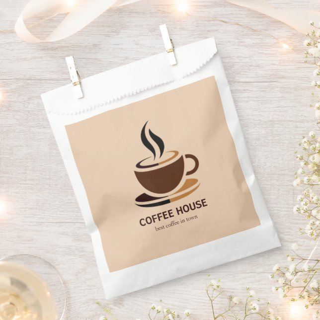 Bolsa De Papel Camarero de café Minimal Simple (Cortado)