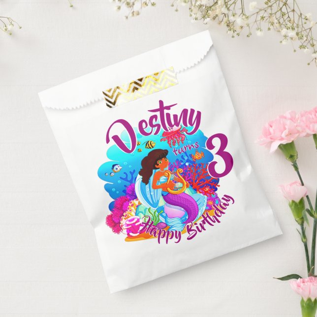 Bolsa De Papel Cambiar el nombre de la edad de la sirena fiesta d (Sellado)