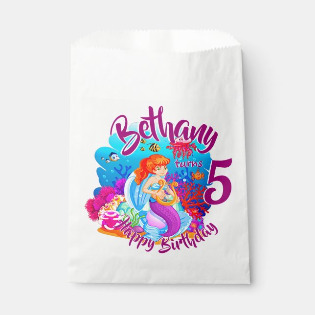 Bolsa De Papel Cambiar el nombre de la edad de la sirena fiesta d (Anverso)