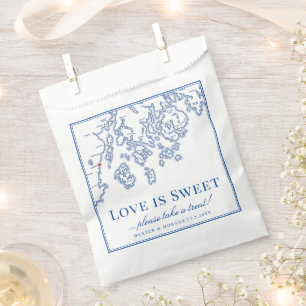 Bolsa De Papel Camden Maine Map Love is Sweet