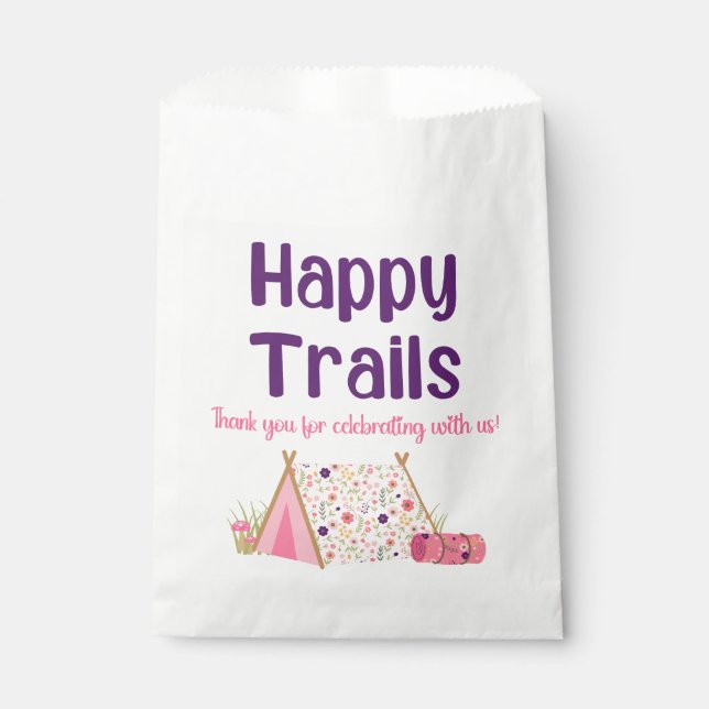 Bolsa De Papel Caminata Chica Happy Trails Favor Bags (Anverso)