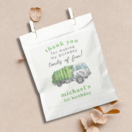 Bolsa De Papel Camión de Basura Cumpleaños 1 Favor de Agradecimie