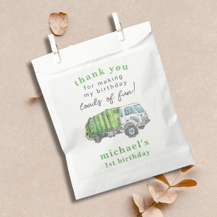 Bolsa De Papel Camión de Basura Cumpleaños 1 Favor de Agradecimie