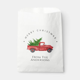 Bolsa De Papel Camión de color rojo rústico con árbol de Navidad