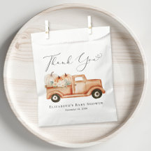 Camión Floral de calabaza Baby Shower Gracias