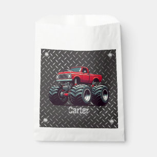 Bolsa De Papel Camión monstruo rojo