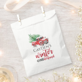 Bolsa De Papel Camión Rojo Invierno Onederland Primer Cumpleaños