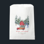 Bolsa De Papel Camión Rojo Rústico Retro Clásico Merry Christmas<br><div class="desc">Bolsa de Favor del Camión Rojo de Feliz Rústico Retro Clásico.</div>