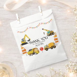 Bolsa De Papel Camiones de Construcción    Fiesta de Cumpleaños p