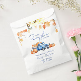 Bolsa De Papel Camioneta Azul y Pequeña Calabaza en Camino Baby S