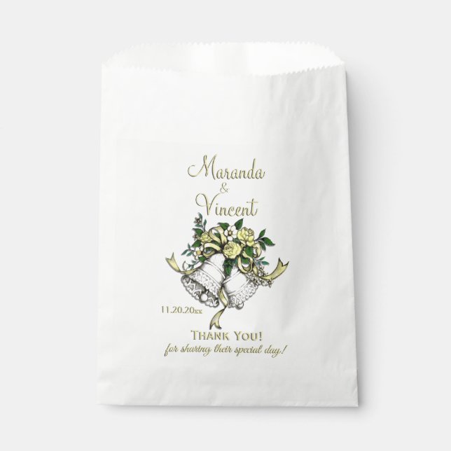 Bolsa De Papel Campanas Bodas amarillas (Anverso)