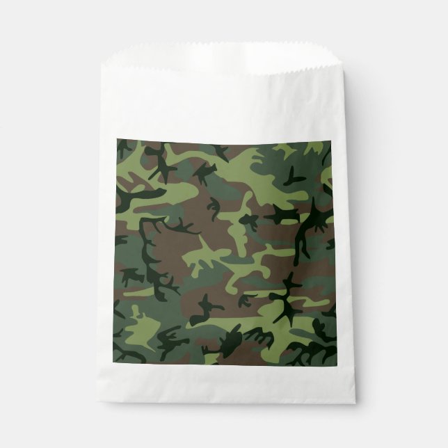 Bolsa De Papel Camuflaje Camo Patrón Verde Marrón (Anverso)