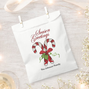 Bolsa De Papel Candy Canes Navidades con texto DIY