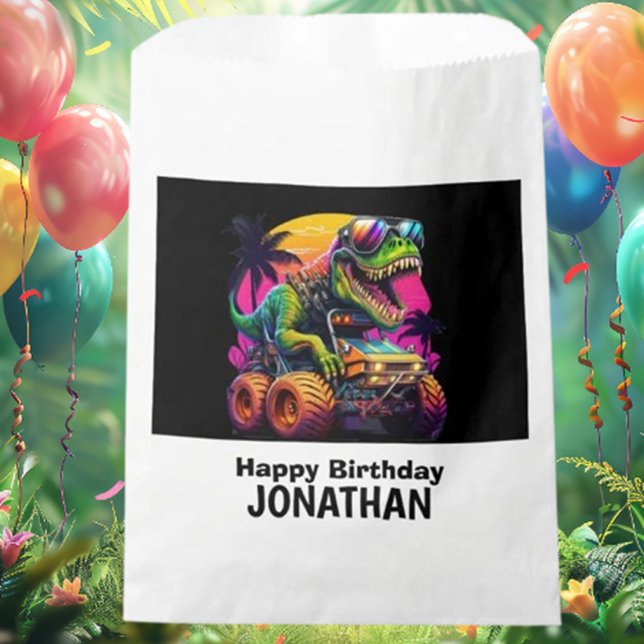 Bolsa De Papel Candy Dino-Mite Fiesta del Cumpleaños (Dive into a prehistoric adventure—plan your dino party today!)