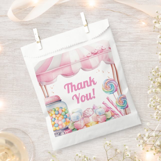 Bolsa De Papel Candyland Baby Shower Chica Pink (Cortado)