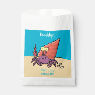 Bolsa De Papel Cangrejo ermitaño gracioso personalizado morado