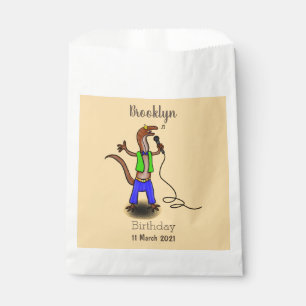 Bolsa De Papel Canto gracioso de lagarto con personalizado de mic