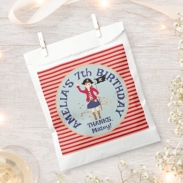 Bolsa De Papel Capitán de la Fiesta de Cumpleaños del Barco Pirat (Cortado)