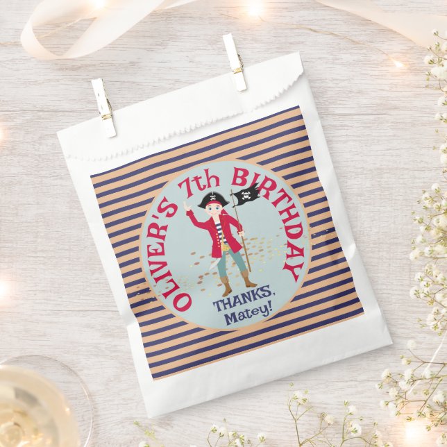 Bolsa De Papel Capitán de la Fiesta de Cumpleaños del Barco Pirat (Cortado)
