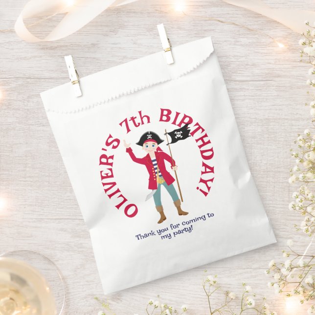 Bolsa De Papel Capitán de la Fiesta de Cumpleaños del Barco Pirat (Cortado)