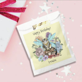 Bolsa De Papel Caprichosa gata hada atigrada pastel Floral Fantas