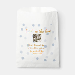 Bolsa De Papel Captura el amor añade escaneo QR subir imagen azul