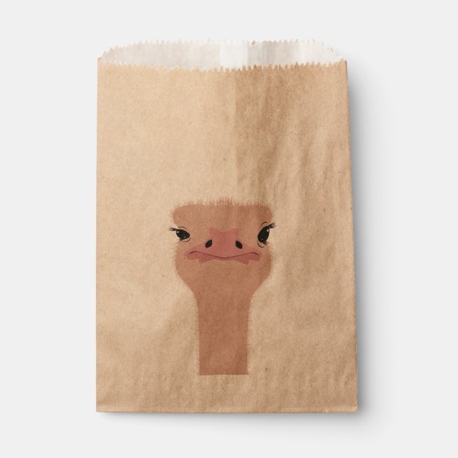 Bolsa De Papel Cara divertida de Ostrich (Anverso)