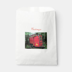 Bolsa De Papel Caravana minúscula gitana roja modificada para