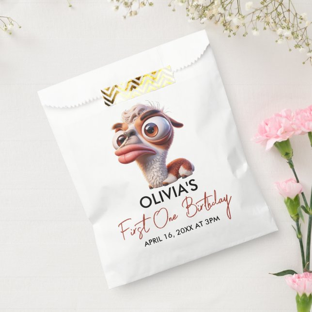 Bolsa De Papel Caricatura divertida de Llama Fiesta Primer Cumple (Sellado)