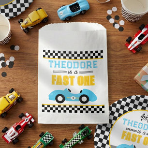 Bolsa De Papel Carrera de Autos Rápidos Cumpleaños número 1