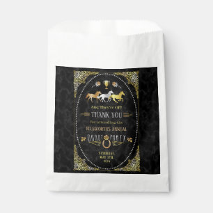 Bolsa De Papel Carreras de caballos Derby Day Fiesta Art Deco Oro