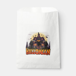 Bolsa De Papel Casa de calabaza asustada, Halloween