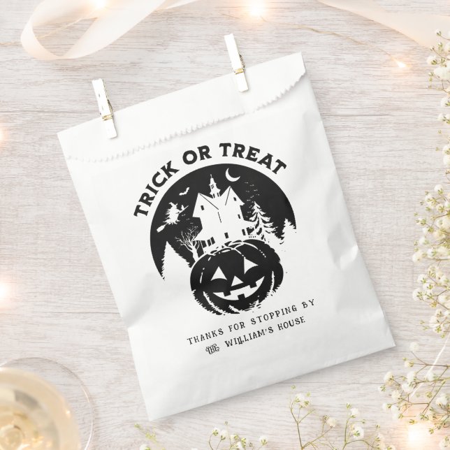 Bolsa De Papel Casa De Halloween De Trick O Trek (Cortado)