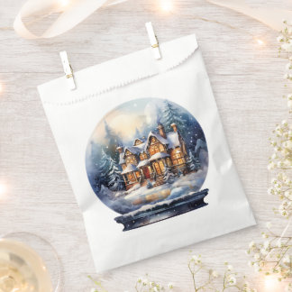 Bolsa De Papel Casa de invierno nevada Globo de nieve