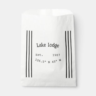 Bolsa De Papel Casa del lago. Fecha año personalizado coordenadas
