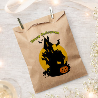 Bolsa De Papel Casa embrujada con murciélagos Happy Halloween Fav