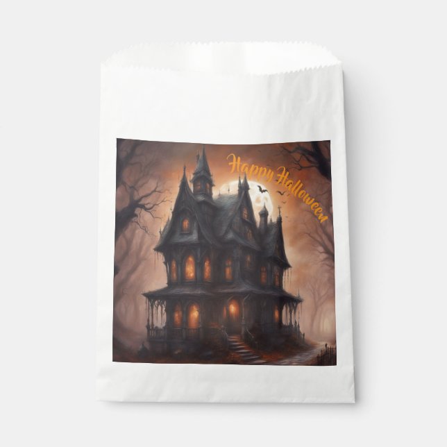 Bolsa De Papel Casa embrujada de Halloween (Anverso)
