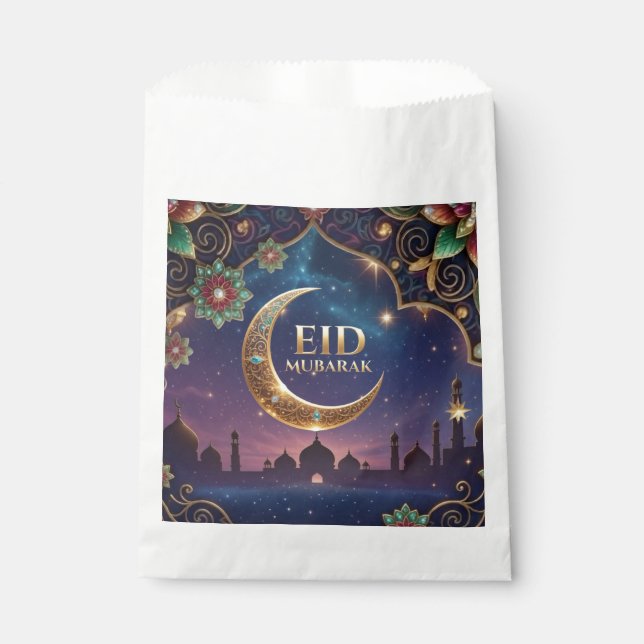 Bolsa De Papel Cash money eid Mubarak Gold And navy (Anverso)