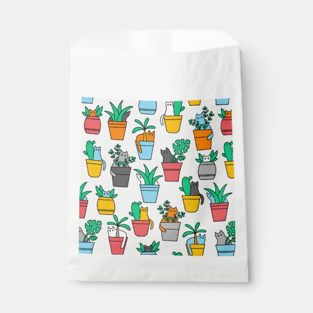Bolsa De Papel Cats in the flowerpots (Anverso)