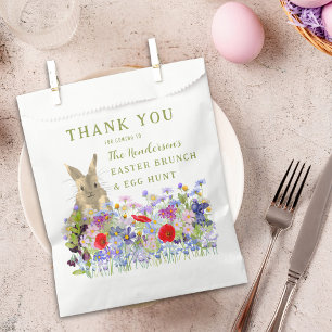 Bolsa De Papel Caza de Huevos de Brunch de Pascua Conejo Floral G