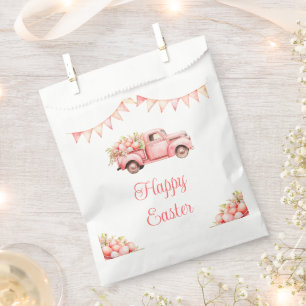Bolsa De Papel Caza de Huevos de Pascua en Camión Rosa