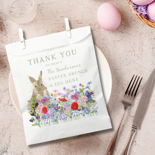 Bolsa De Papel Caza de huevos de Pascua personalizada Conejo flor