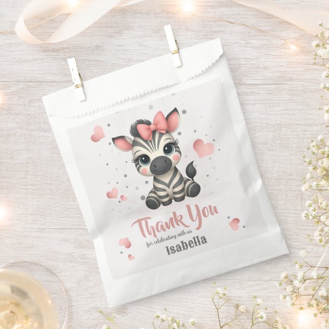 Bolsa De Papel Cebra pequeña adorable  (Cortado)
