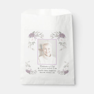 Bolsa De Papel Celebración del memorial de la foto floral de la v