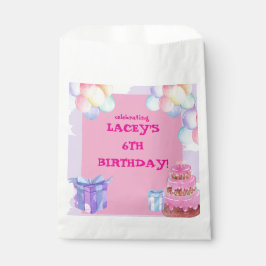 Bolsa De Papel Celebración dulce: Cumpleaños púrpura y rosa